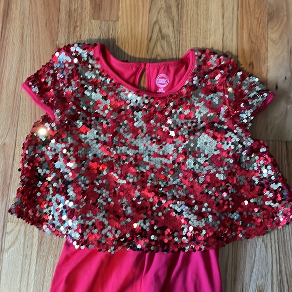sequins popover holiday jumpsuit - Picture 3 of 10